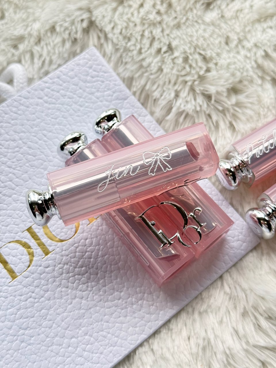 Dior Addict Lip Glow tube with calligraphed name