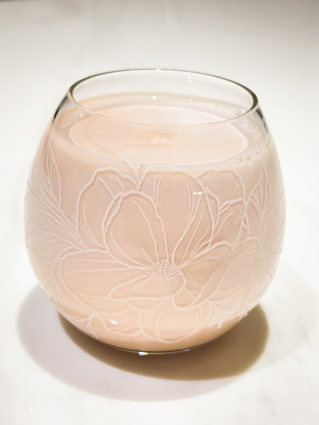 Floral engraving on glass